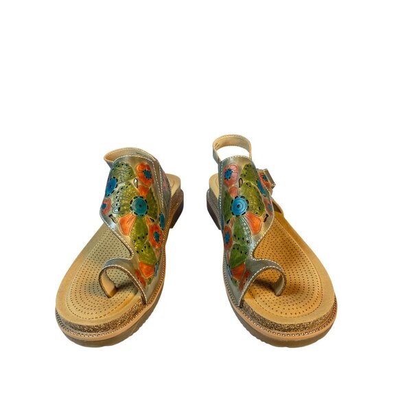 New L'Artiste By Spring Step Samya Toe Loop Sandal in Grey Multi W's EU 40 - Picture 14 of 17